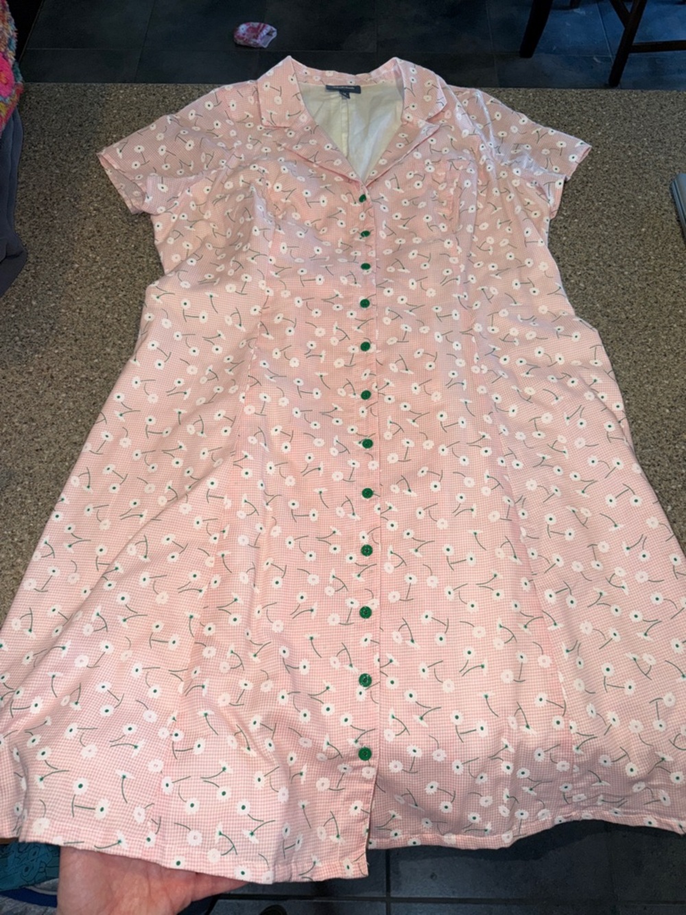 ModCloth Pink Floral Button-Front Dress